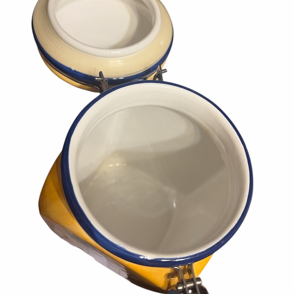 California Pantry Yellow and Blue Floral Ceramic Canister - Picture 4 of 7